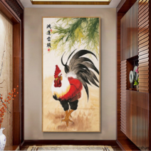 재물 출세 행운 인테리어 풍수 닭그림 보석십자수 DIY 비즈 페인팅 큐빅 붙이기, 60x90cm, 1개