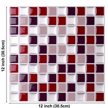 Vividtiles 큰 크기 1212 인치 자체 접착 비닐 벽지 껍질과 스틱 녹색 지하철 3d 효과 타일 kicthen (1 시트), tsqs66