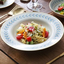 시라쿠스 로렐리프 파스타접시 파스타볼 22cm 1P 블루 그린, 블루로렐리프