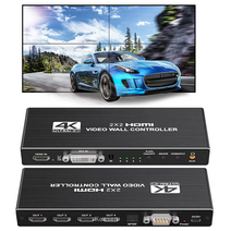 TV 비디오 월 컨트롤러 프로세서 1x2 1x3 1x4 2x1 2x2 3x1 4x1 4K DVI HDMI 비디오, black