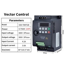 위상변환기 220v입력 380v출력 모크로 인버터 VFD 0.75kW 주파수 변환기 380V 3 상 입력 가변 드라이브 속, 01 0.75kW