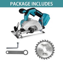플런지쏘 원형톱 전기톱 5 인치 125mm 전기 브러시리스 원형 caw makita 18v 배터리 용 다기능 목공 전동 공구, 02 Blue Circular Caw