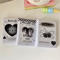 걸스코코 자체제작 블랙디자인 콜렉트북 콜북 포카북 덕질 포카앨범 2단 폴라로이드 앨범, 나비