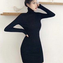 터틀넥 블랙 결혼식 40대 골지 니트 원피스 따듯한 예쁜 강남 빅사이즈 슬림
