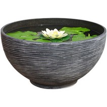 플라스틱 수반 화분 정원 마당 연꽃 수경 식물 대형, 샌드 컬러 S사이즈(직경 35cm)