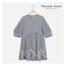 써스데이아일랜드 Thursday Island 여성 깅엄 체크 보더 블라우스T214MBL232W