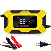 산업용 배터리충전기 복원기 재생기 과열방지 E FAST 자동차 유지 보수 12V 6A 펄스 수리 LCD 디스플레이 3 단계 스마트 빠른 충전 Desulfator, 02 Yellow US Plug