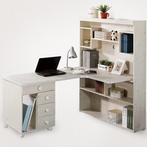 [위퍼니즈] 스마일 코너 책상세트 - 1600 PC서랍형, 워시