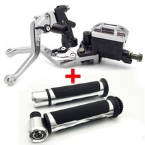 [해외]Aprilia scarabeo yamaha virago 250 bmw k75 honda ruckus honda 오늘 오토바이 핸들 바 그립 모토 브레이크 클러치 레버, 세트 실버