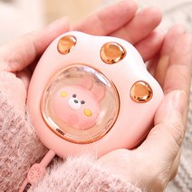 에코럭키 USB 충전식 손난로 C타입 KC인증 전자난로 휴대용 방한용품, 곰발바닥손난로-그린