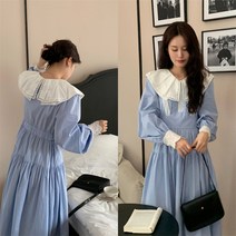 루즈핏 레트로룩 주름 소녀풍 코듀로이 꽃무늬 복고풍 공주 나팔소매 개화기 원피스 중세드레스