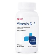 GNC 비타민 D3 2000IU 180정 (소프트젤) Vitamin 180sgels, 1개