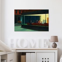 [RΘA] 캔버스액자 애드워드호퍼 Nighthawks 인테리어 홈인테리어 벽걸이그림 집꾸미기 꾸미기 ▷_β5243Ea, fβ_35x35cm