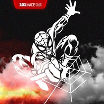 자동차스티커 스파이더맨 SPIDER MAN 캐릭터스티커 반사지, 화이트