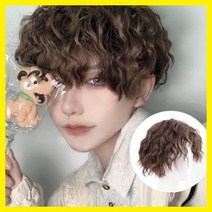 jc_코디 스타일리쉬 웨이브 가발 패션 자연스러운 남자 펌스타일 모델 미용 파마, LD-1076 남자웨이브가발_다크브라운_onesize