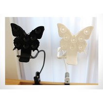 FO 나비모양 흡착 자바라거치대 핸드폰 탁상용 폴드 자바라 코끼리 침대 스마트폰 다이소, 화이트