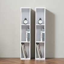 간편조립식 이케아 좁은 슬림 책장 2P 국내제작 거실 침실 원룸 서재 DIY수납장, C820 화이트