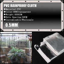 정원 전원 주택 울타리 펜스 PVC 99% 투명 방수 천 야외 타포린 발코니 울타리 애완견 집 커버, 02 Thickness 0.5mm_15 1.2x5m
