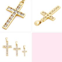 3cm 십자가펜던트 크리스천 14K 18K선물 심플목걸이 여자친구 프러포즈 엔틱메달