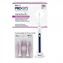PRO-SYS VarioSonic 교정기 틀니 치과 임플란트 전동 칫솔 엑스트라 소프트 교체용 듀퐁 브러시 헤드 충전식 파워 ADA 승인 스마트 소닉 칫솔 타이머 포함