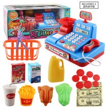 지폐계수기 어린이 놀이 장난감 전자 슈퍼마켓 금전 등록기 체크 아웃 카운터 역할 캐셔 여자 아이들, [01] blue A