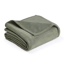 PLUSH BLANKET BY VELLUX - King Heavyweight Micromink Warmest Bedspread Pet-Friendly Bed Bedsp, 1, Sage