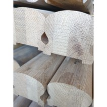 바나나목재 오크 집성 손스침(식빵모양 핸드레일) 60x70x3600mm (홈간격40mm)