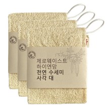 하이엔맘 주방 천연수세미 사각 대형, 1개, 3개입
