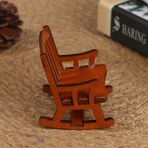 원목흔들의자 라탄 안락 소파 나무 미니 인형 집 모델 장난감 diy 미니어처 액세서리, 없음