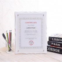 크라운 허가증 상장 액자 (A4) 수료증 신고증 임명장 벽걸이 탁상겸용 전면 자격증 인허가증 벽걸이액자 사업자등록증 인증서