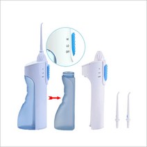 워터젯 덴탈팟 5338 2단계 세기 물조절 치아세정기 건전지 사용 휴대용 구강세정기, 덴탈팟5338