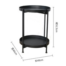 수입 아크릴 모듈 미니 북유럽 럭셔리 선반 라탄 코타츠 유티크 테이블 간단한 철 더블 레이어 작은 차 모서리 라운드 커피 lving 룸 미니 소파 사이드 홈, 검은색