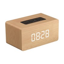 자작스피커 우드 나무 인테리어 foohee 블루투스 스피커 알람 시계 hifi 서라운드 사운드 다기능 더블 혼 w5, 활기 없는