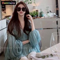 퀸앤조이 하늘하늘 퍼프소매 쉬폰 블라우스 ***판매자 퀸앤조이***