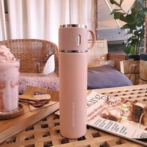냉온 텀블러 보온병 머그 파스텔 2중 스테인리스 몰리브덴 미끄럼패드 수유 선물 560ml, 샤베트 블루