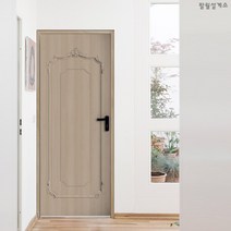 [현관문시트지] 우드 웨인스코팅 메이플 도어시트지, A타입