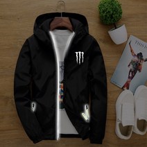 야마하바람막이 혼다 바람막이 오토바이 바이크 자켓 후드집업 빅사이즈 빛반사, 블랙 가와사키