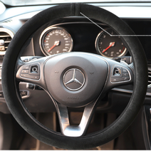 포라이트 이태리 원단 진짜 알칸타라 핸들커버 원형 D컷 벤츠 마세라티 아이오닉 열선 자동차, 우노 원형 블랙에디션