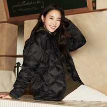 지오다노 05372912 여성 오버핏 초경량 어니언 퀼팅 하프 자켓(허리스트링) 372912
