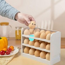 냉장고용 30 그리드 에그 홀더 3겹 보관 용기 주방 냉장고 및 테이블용 플라스틱 닭 계란 트레이 신선한 상자, 1