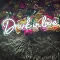 led 네온사인 레터링 네온조명 무드등 결혼식 피로연 선물 홈 결혼식 장소 사랑 취한, 56cm x18cm, 따뜻한 화이트