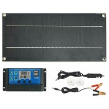태양광발전 태양광센서등 태양광모듈 태양열충전기30W 태양 전지 패널 키트 18V 배터리 100A 충전기 컨트, 한개옵션0