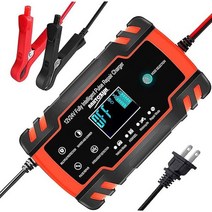 FOXSUR 자동차 배터리 충전기 12V 24V 8Amp 지능형 자동, Red