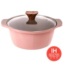 캡스톤 글램레트로 4종 냄비세트 가스용 편수18cm + 양수20+22+24 cm 핑크 올리브, IH22양수