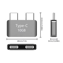 [USB허브] 듀얼 타입 C 짧은 익스텐더 썬더 볼트 3 남성-여성 확장 어댑터 커넥터 MacBook Pro/Air 용 5K 비디오 40Gbps USB 허브, [01] Dual TypeC Extender