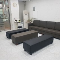 대성쇼파 인조가죽 무지 사각 3인용 벤치스툴(1500mm 민자형), DS 156(옐로우)