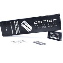 Parker 안전 면도기 더블 엣지 면도날 PTFE 텅스텐 및 크롬 코팅 자리가 있는 프리미엄 플래티넘 스테인리스 스틸 부드럽고 편안한 면도를 위한 100개