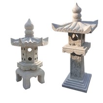 석재 조형물 경관 조명 화강암 석축 탑 민속품 갓 절, 스타일 7 높이 120cm 플러그인 전구 무료 주문