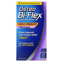 Osteo Bi-Flex (오스테오 바이 플렉스) 관절 건강 트리플 스트렝스 ＋ MSM 포뮬라 코팅 정제 80정 US 직배송, 1PACKAGE, 상세설명참조