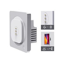 EMONITA 893520 아이패드 벽 마운트 업그레이드된 18W 고속 충전기 자석 360도 회전 블랙, 실버_18W